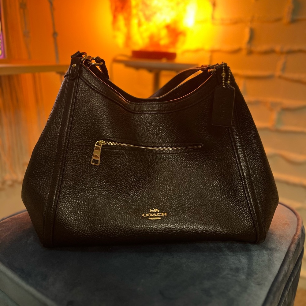 Coach Black Leather Hobo Bag